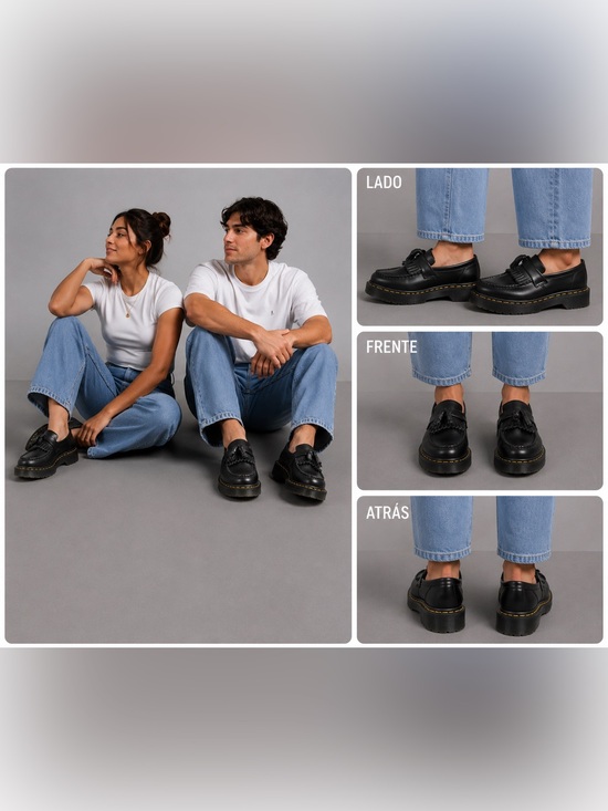 Dr. Martens Other - Dr. Martens Black Leather Tassel Loafers with Yellow Stitching